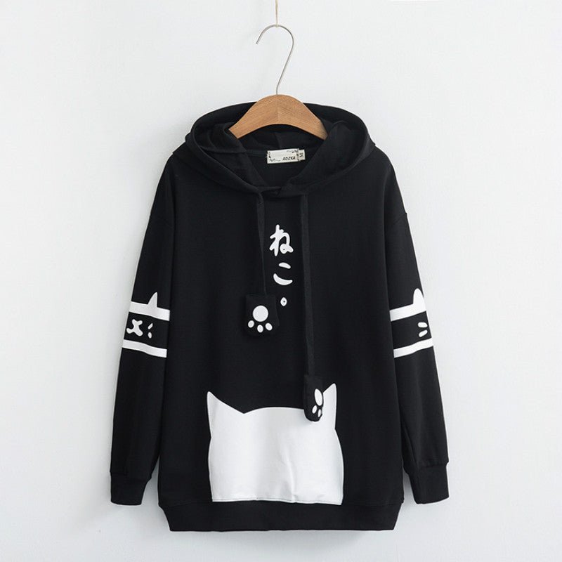 Cute Cartoon Cat Oversized Sweatshirt for Women - Bela Fils BoutiqueBela Fils Boutique