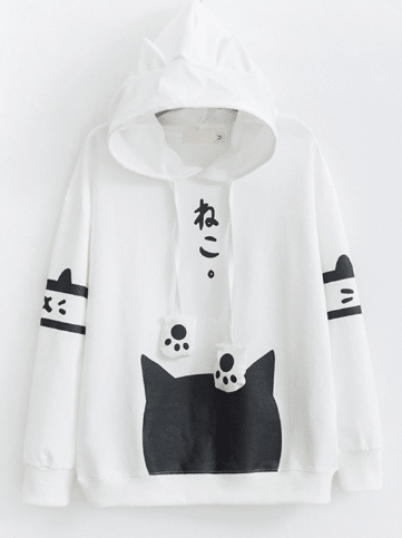 Cute Cartoon Cat Oversized Sweatshirt for Women - Bela Fils BoutiqueBela Fils Boutique
