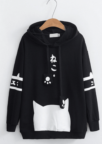 Cute Cartoon Cat Oversized Sweatshirt for Women - Bela Fils BoutiqueBela Fils Boutique