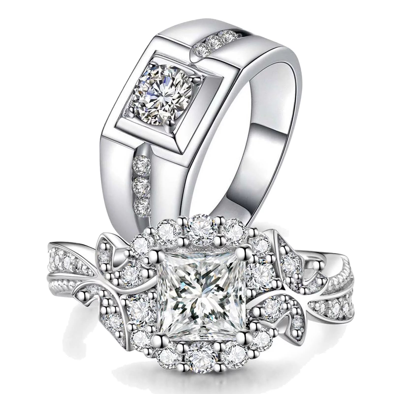 CZ wedding rings for couples - Bela Fils BoutiqueBela Fils Boutique