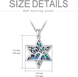 Tree of Life Necklace 925 Sterling Silver Abalone Shell Celtic Knot Pendant Necklace for Women Jewelry