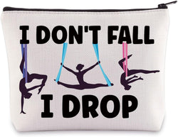Aerialist Cosmetic Makeup Bag Aerial Yoga Gifts I Don'T Fall I Drop Aerial Dancer Makeup Zipper Pouch Bag Aerial Silk Gifts (I Don'T Fall)