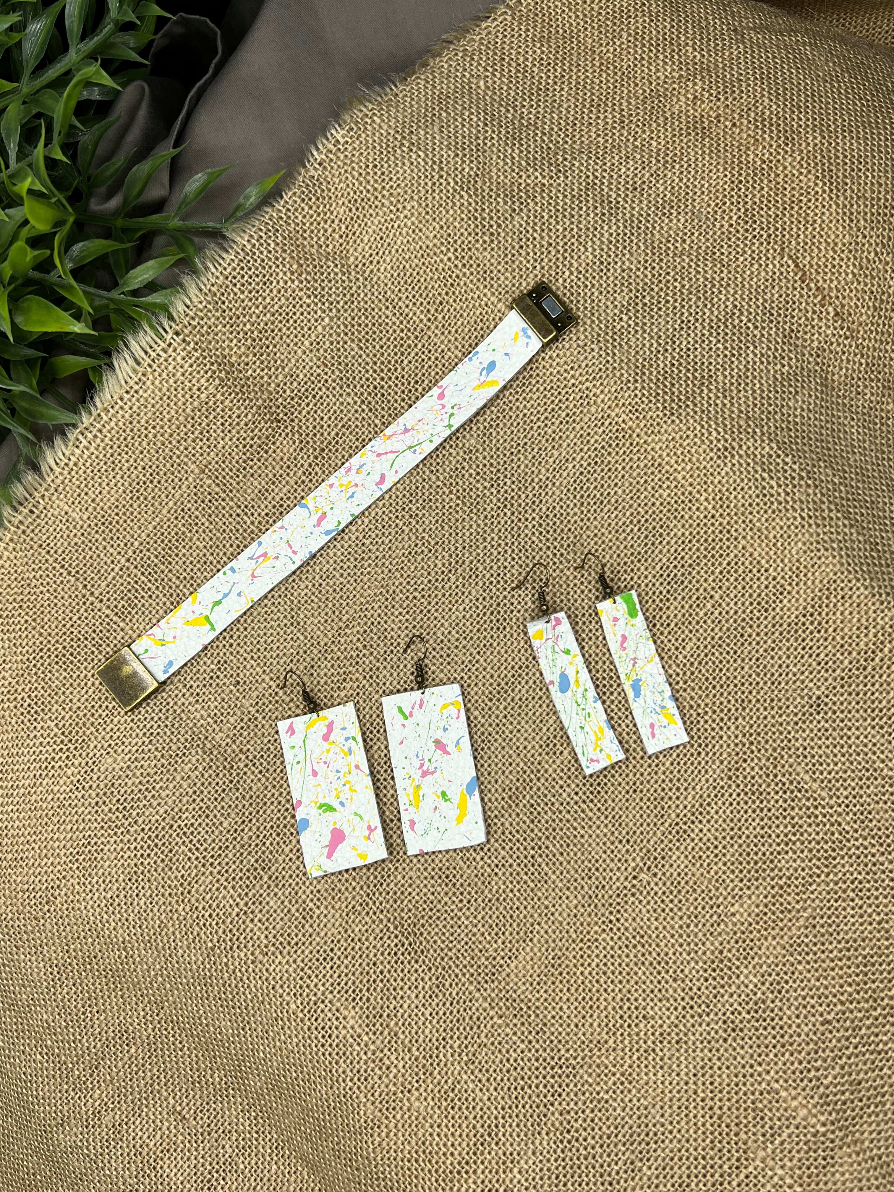 Splatter Paint Jewelry Set