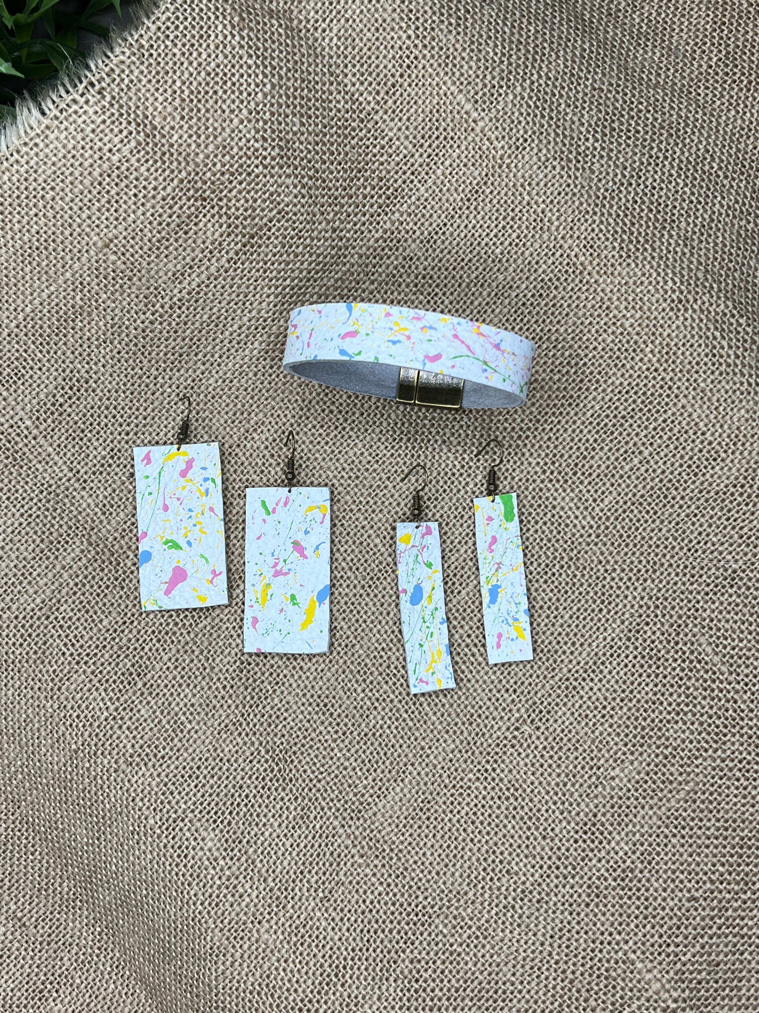 Splatter Paint Jewelry Set