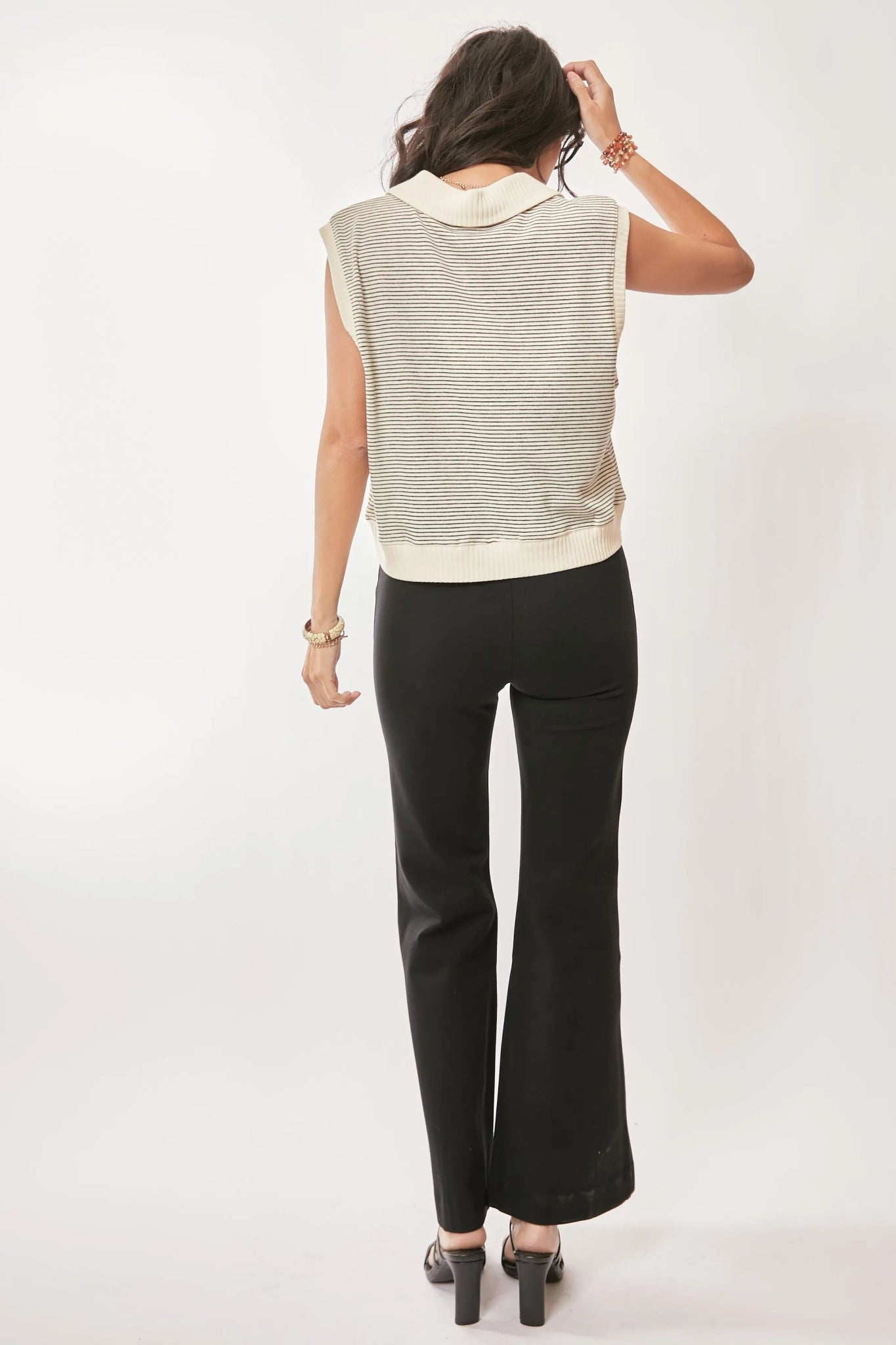 Davi & Dani French Terry Boxy Fit Striped Sweater Vest - Bela Fils BoutiqueBela Fils Boutique