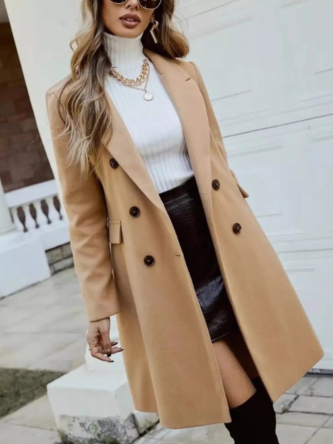 Double - Breasted Longline Coat - Bela Fils BoutiqueBela Fils Boutique