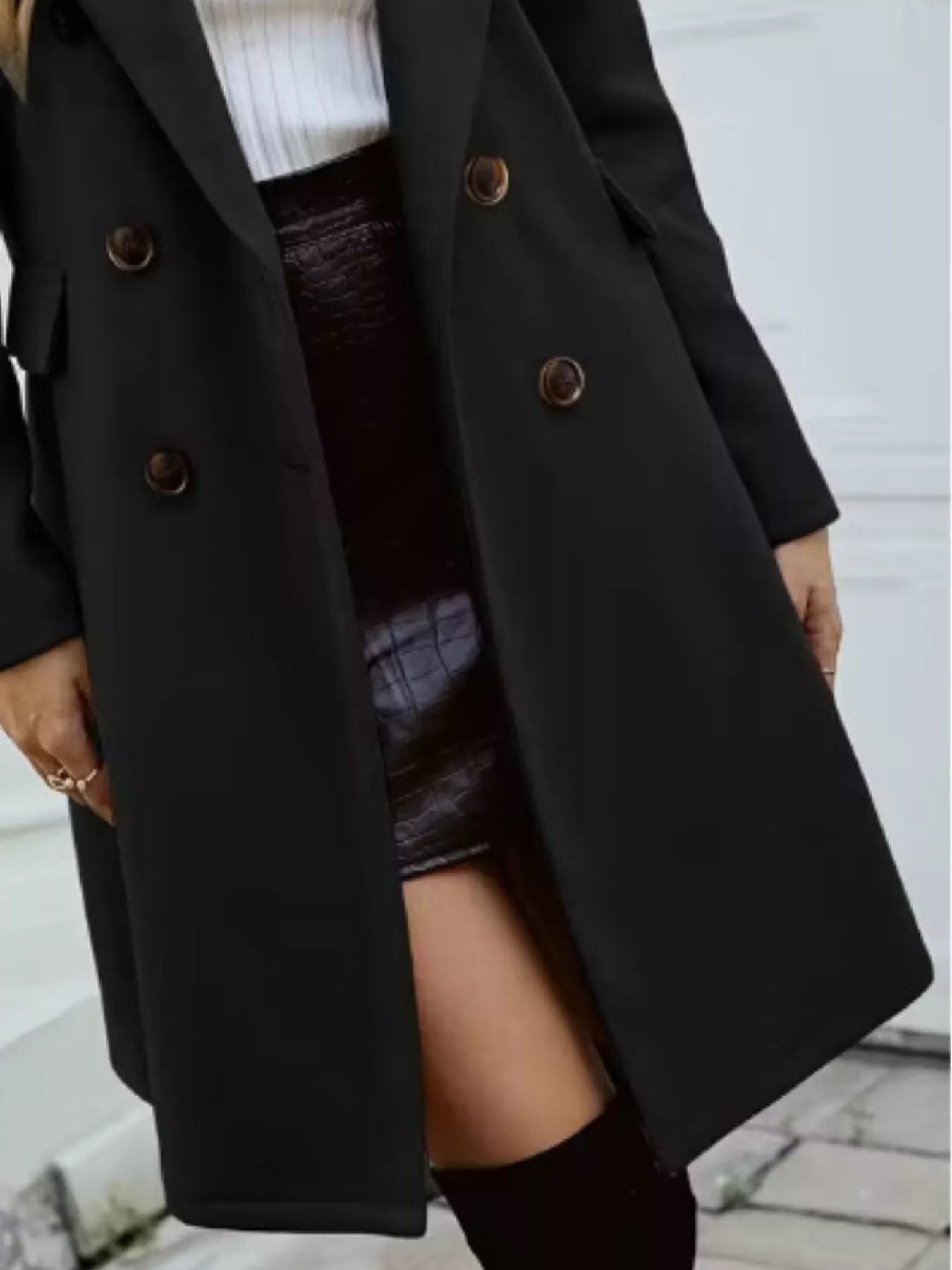 Double - Breasted Longline Coat - Bela Fils BoutiqueBela Fils Boutique