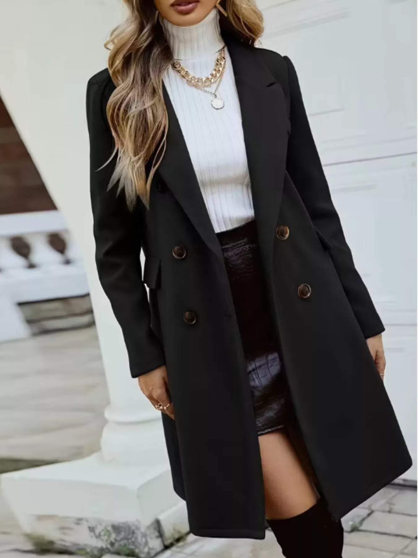 Double - Breasted Longline Coat - Bela Fils BoutiqueBela Fils Boutique