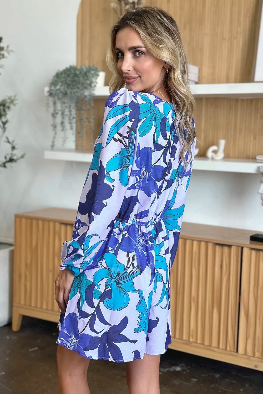 Double Take Full Size Floral Long Sleeve Romper with Pockets - Bela Fils BoutiqueBela Fils Boutique