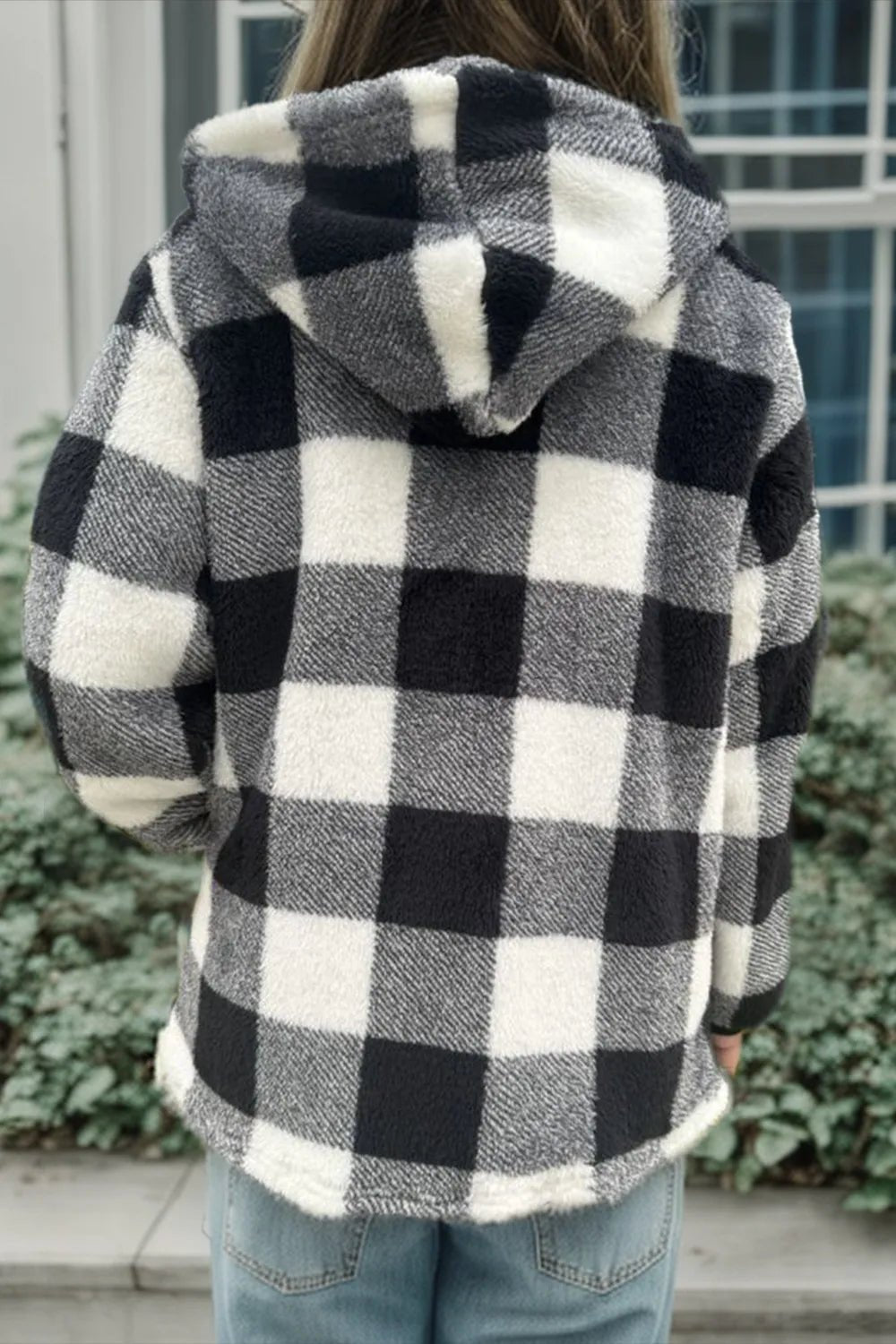 Double Take Full Size Plaid Long Sleeve Hooded Coat - Bela Fils BoutiqueBela Fils Boutique