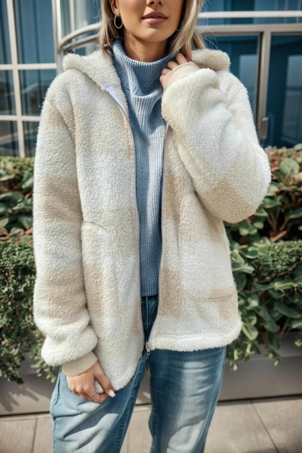 Double Take Full Size Plaid Long Sleeve Hooded Coat - Bela Fils BoutiqueBela Fils Boutique