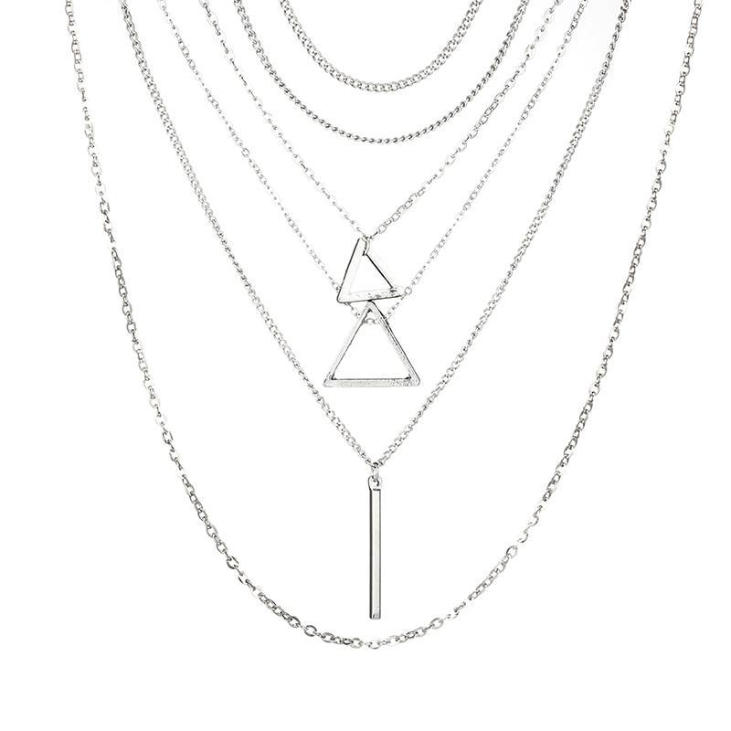 Double Triangle Multilayer Necklace - Bela Fils BoutiqueNecklacesBela Fils Boutique