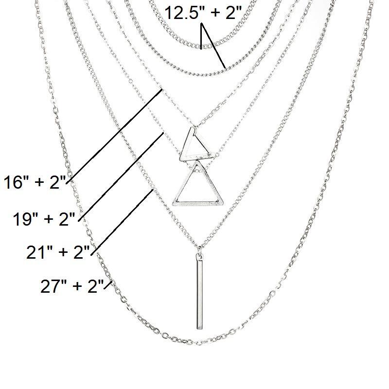 Double Triangle Multilayer Necklace - Bela Fils BoutiqueNecklacesBela Fils Boutique