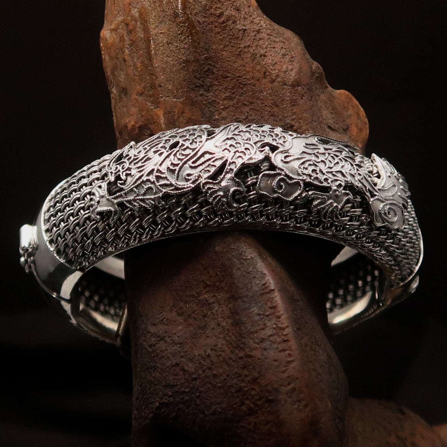 Dragon Bracelet, Dragon Bangle, handcrafted Bracelet, Sterling Silver - Bela Fils BoutiqueAccessoriesBela Fils Boutique