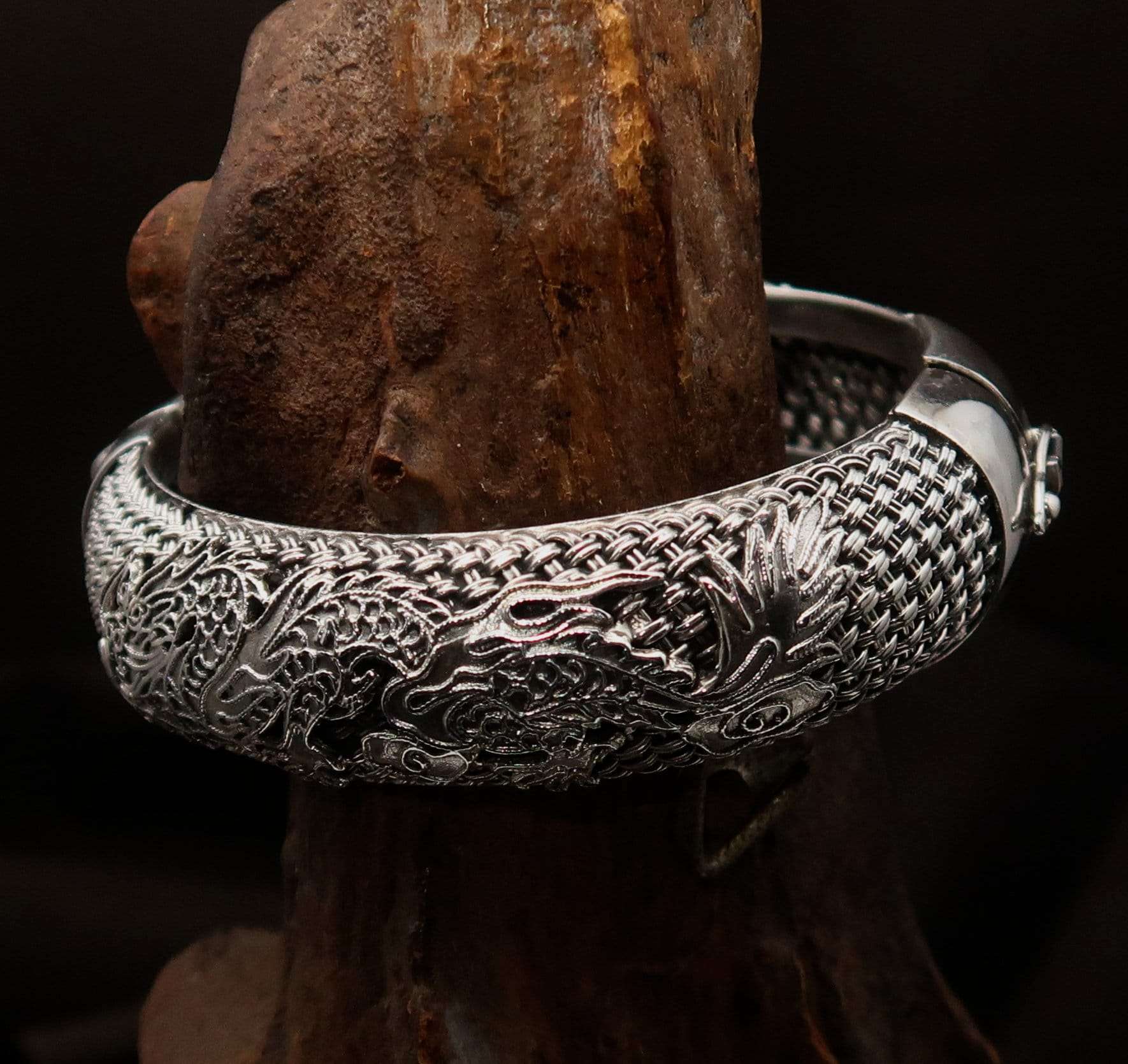 Dragon Bracelet, Dragon Bangle, handcrafted Bracelet, Sterling Silver - Bela Fils BoutiqueAccessoriesBela Fils Boutique