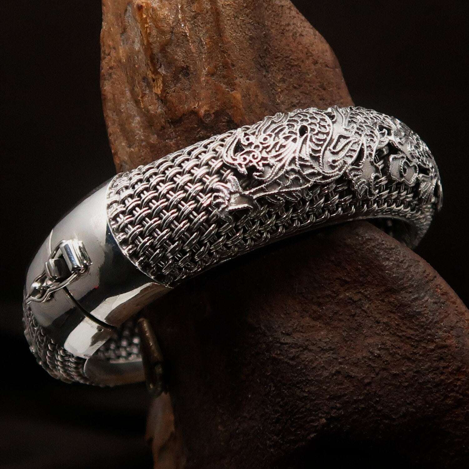 Dragon Bracelet, Dragon Bangle, handcrafted Bracelet, Sterling Silver - Bela Fils BoutiqueAccessoriesBela Fils Boutique