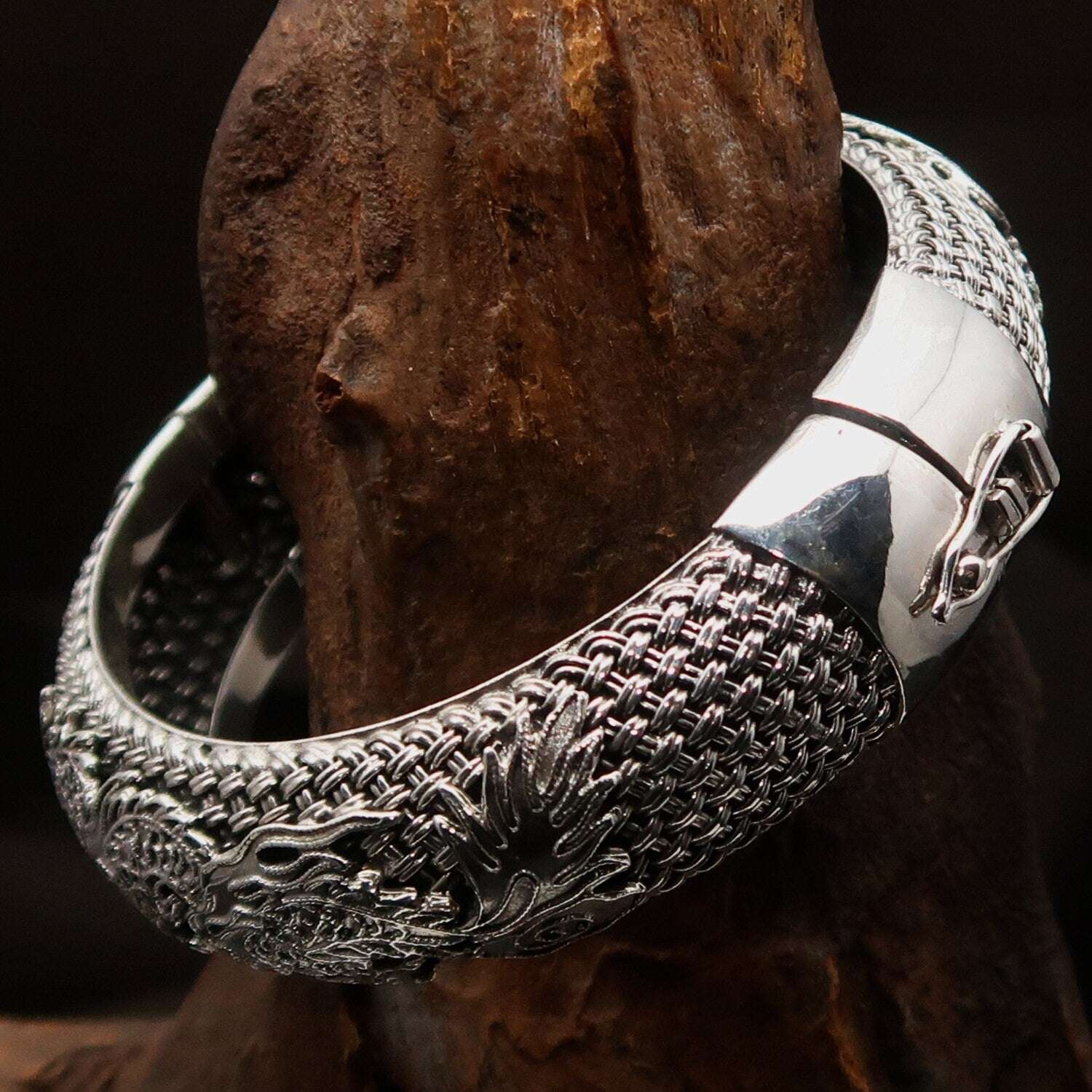 Dragon Bracelet, Dragon Bangle, handcrafted Bracelet, Sterling Silver - Bela Fils BoutiqueAccessoriesBela Fils Boutique