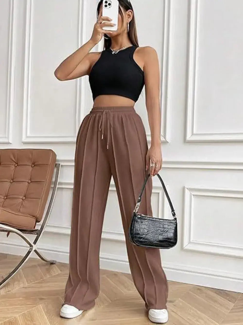 Drawstring wide leg pants with pockets - Bela Fils BoutiqueBela Fils Boutique