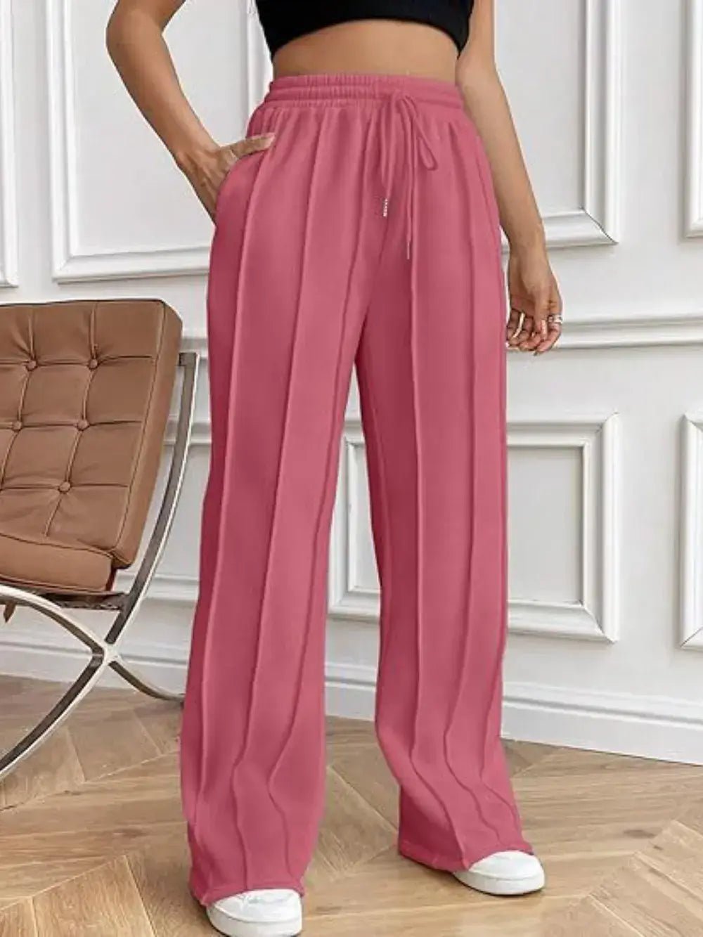Drawstring wide leg pants with pockets - Bela Fils BoutiqueBela Fils Boutique