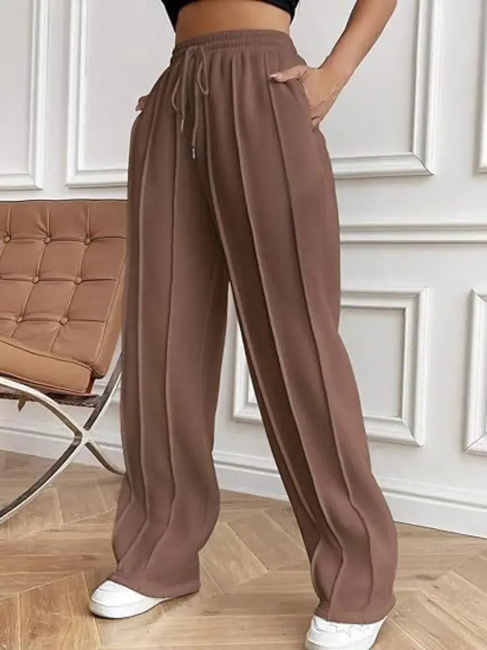 Drawstring wide leg pants with pockets - Bela Fils BoutiqueBela Fils Boutique