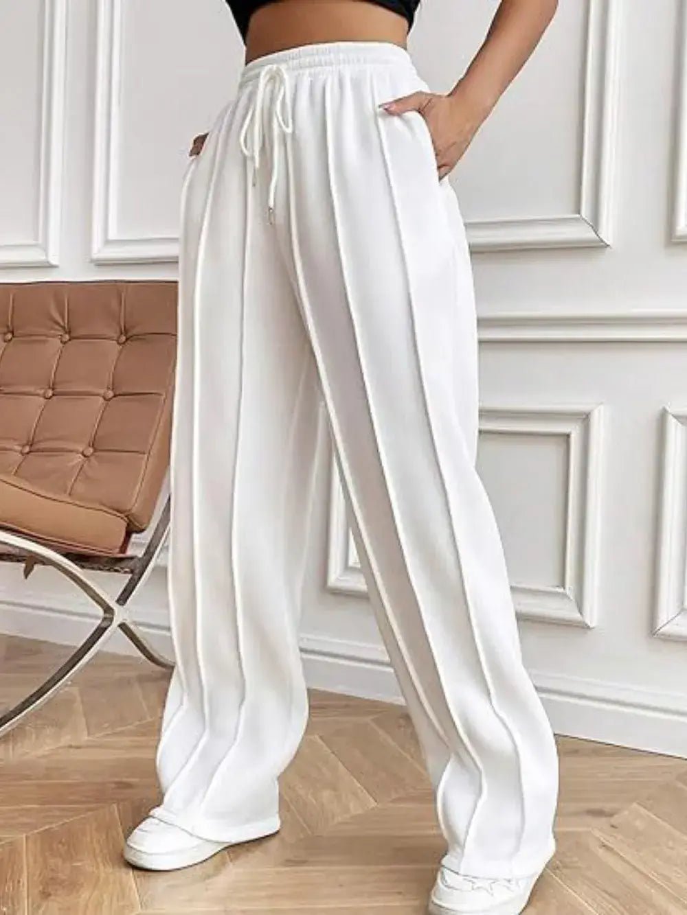 Drawstring wide leg pants with pockets - Bela Fils BoutiqueBela Fils Boutique
