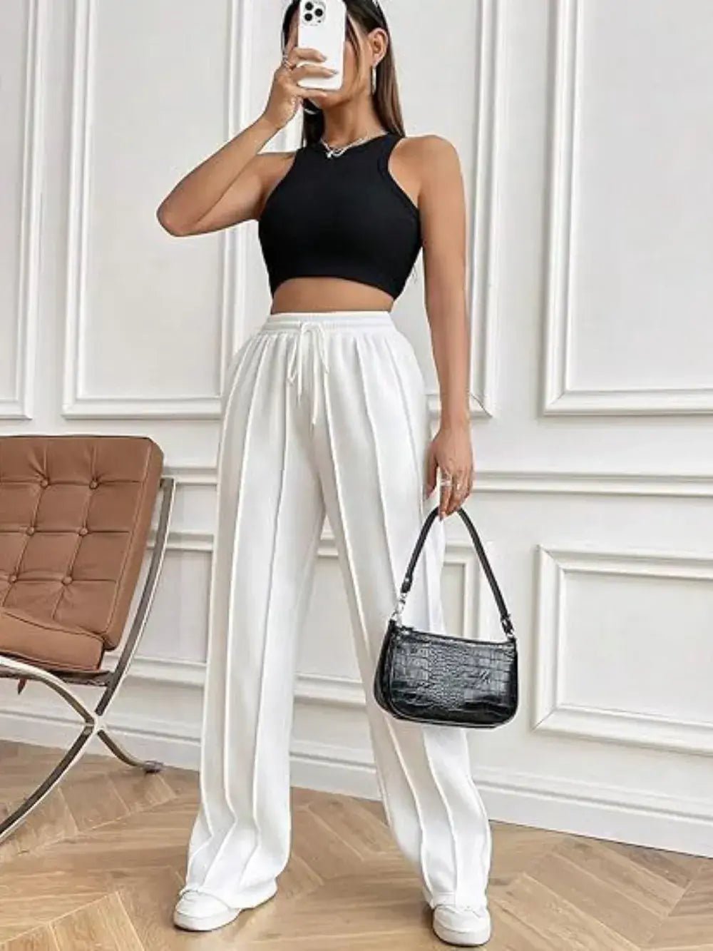 Drawstring wide leg pants with pockets - Bela Fils BoutiqueBela Fils Boutique