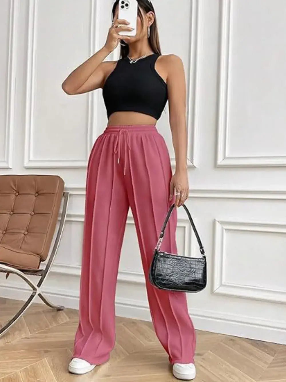 Drawstring wide leg pants with pockets - Bela Fils BoutiqueBela Fils Boutique