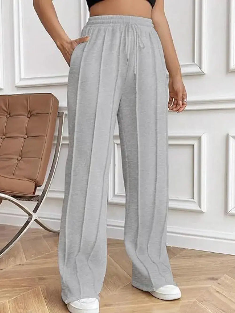 Drawstring wide leg pants with pockets - Bela Fils BoutiqueBela Fils Boutique