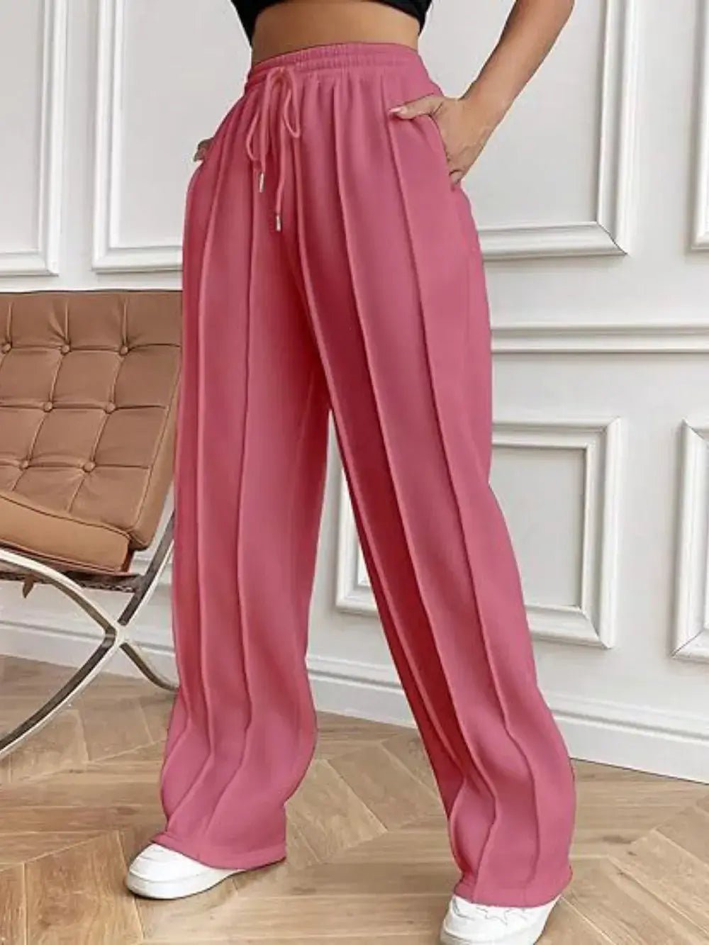 Drawstring wide leg pants with pockets - Bela Fils BoutiqueBela Fils Boutique