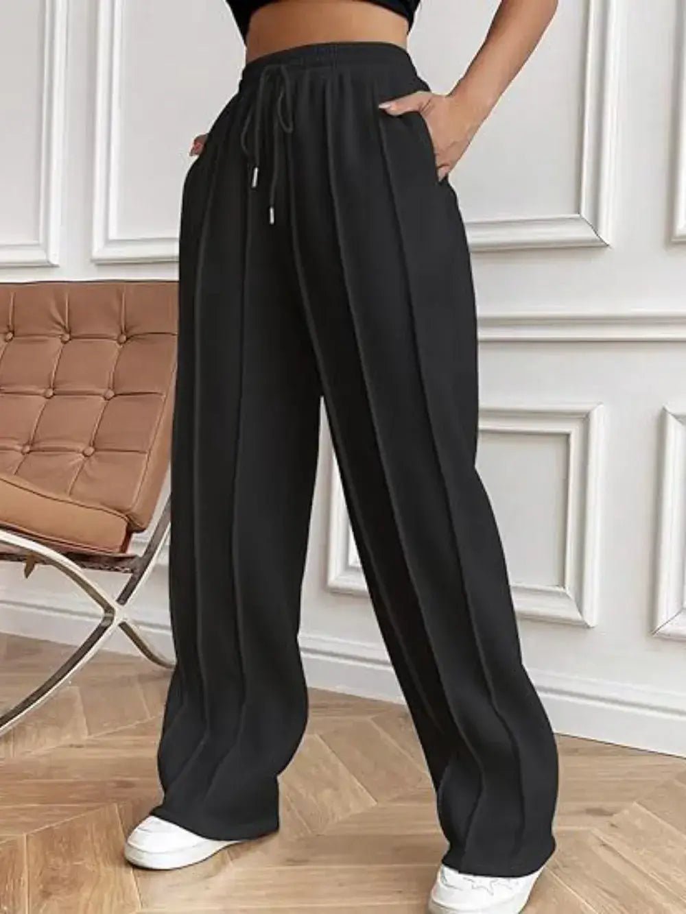 Drawstring wide leg pants with pockets - Bela Fils BoutiqueBela Fils Boutique