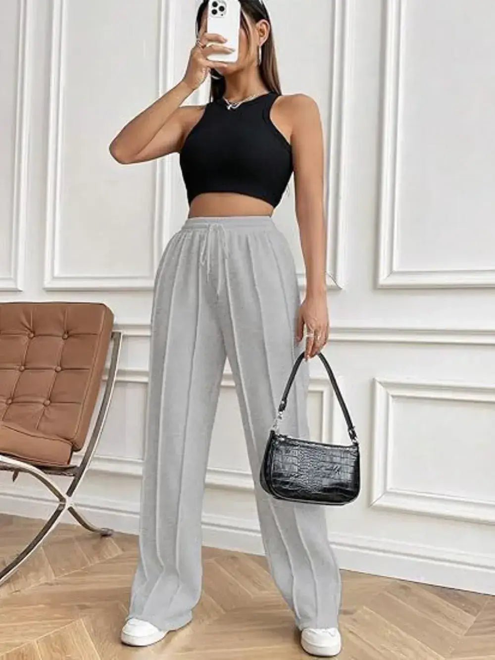 Drawstring wide leg pants with pockets - Bela Fils BoutiqueBela Fils Boutique