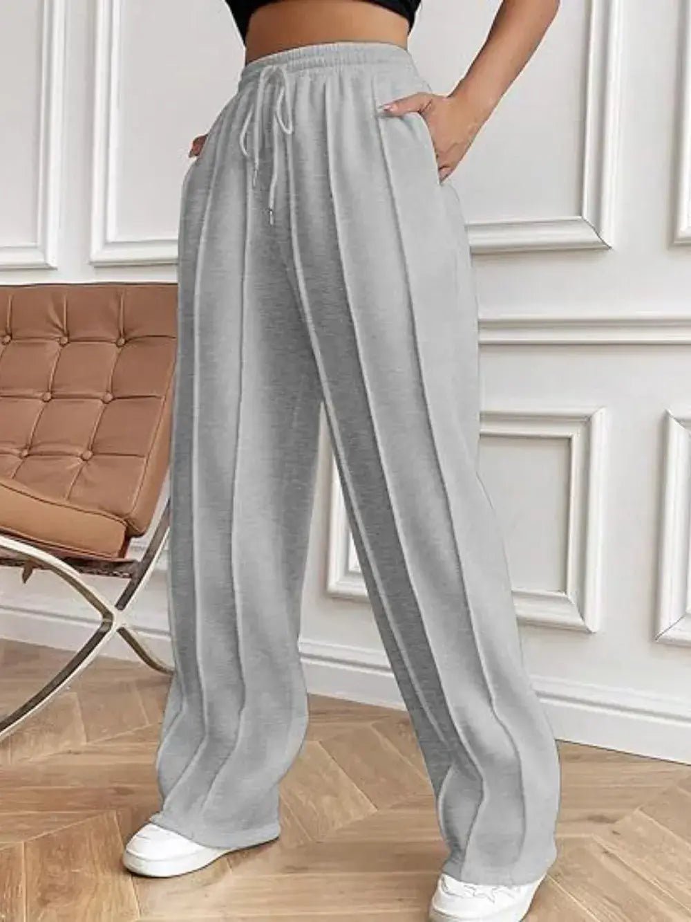 Drawstring wide leg pants with pockets - Bela Fils BoutiqueBela Fils Boutique