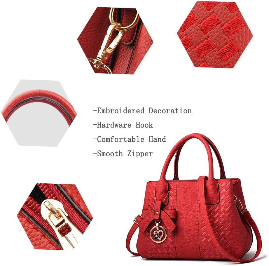 Purses and Handbags for Women Fashion Ladies PU Leather Top Handle Satchel Shoulder Tote Bags