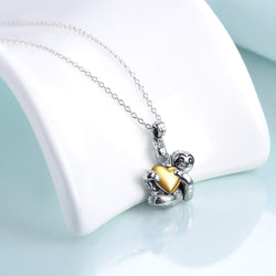 Sloth Necklace Gifts Sterling Silver Sloth Pendant Necklace Heart Sloth Jewelry for Women Men