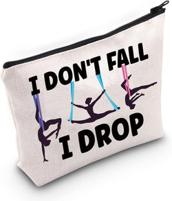 Aerialist Cosmetic Makeup Bag Aerial Yoga Gifts I Don'T Fall I Drop Aerial Dancer Makeup Zipper Pouch Bag Aerial Silk Gifts (I Don'T Fall)