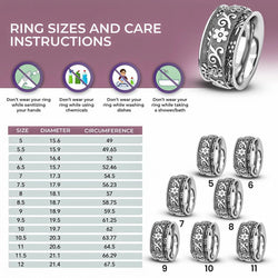Anxiety Ring for Women 925 Sterling Silver Spinning Spinner Rings for Men Oxidized Floral Flower Concave Boho Jewelry Band Meditation Stress Relief Birthday Gifts for Women Size 11 Birthday