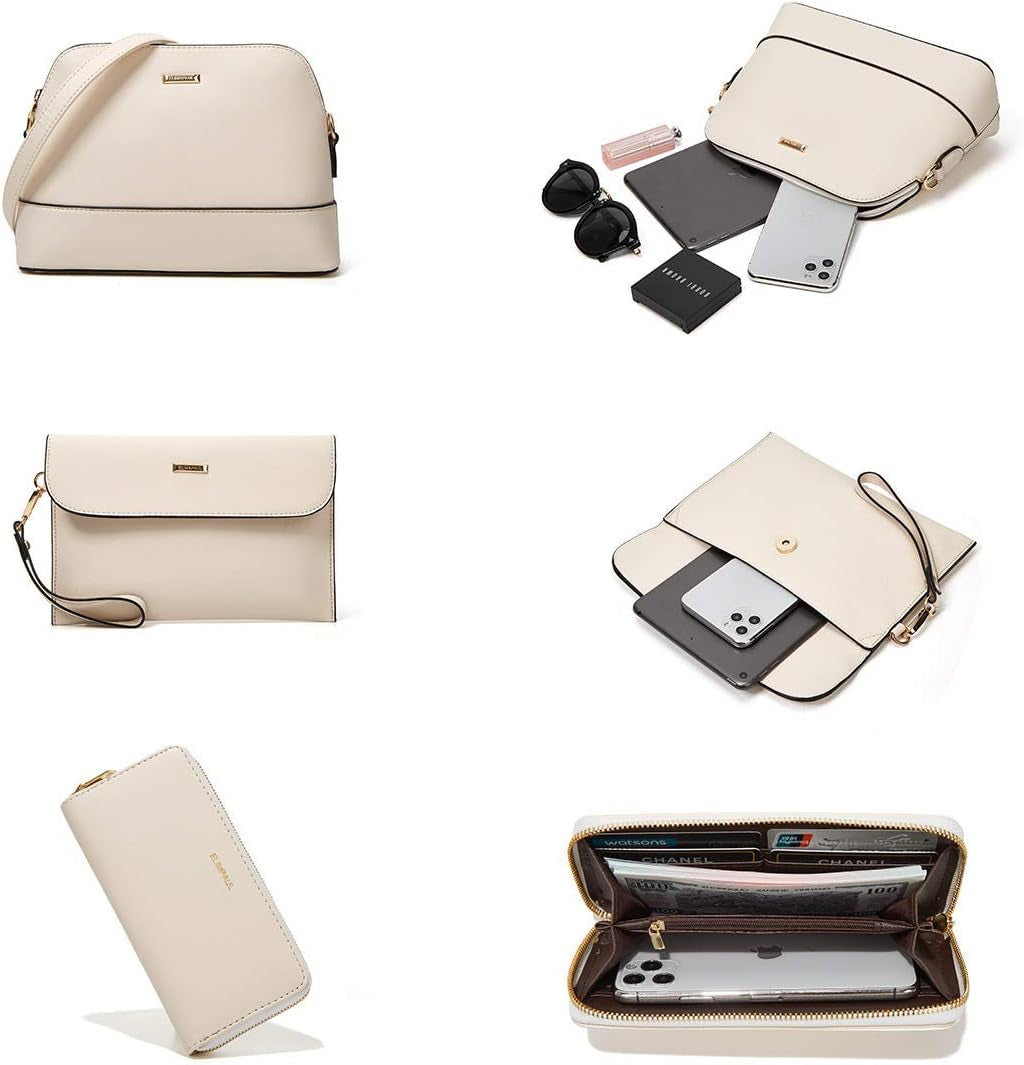 Women Fashion Handbags Wallet Tote Bag Shoulder Bag Top Handle Satchel Purse Set 4Pcs