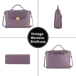Briefcase for Women 15.6 Laptop Bag Business Messenger Bag Work Tote Bag Professional Shoulder Purse with Padded Compartment for Tablet Notebook Ultrabook Purple