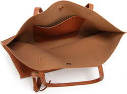 Women'S Soft Faux Leather Tote Shoulder Bag From, Big Capacity Tassel Handbag