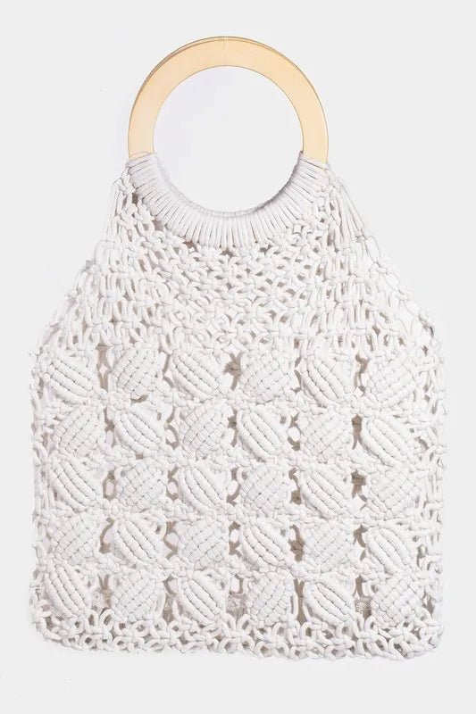 Fame Boho Braided Wooden Top Handle Bag - Bela Fils BoutiqueBela Fils Boutique