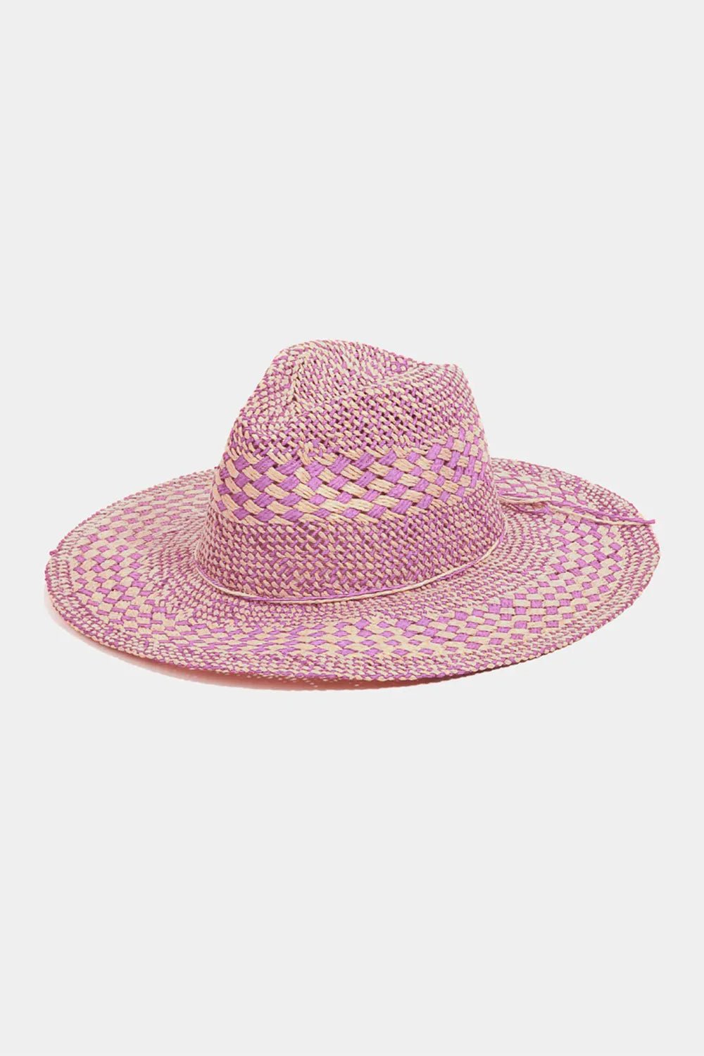 Fame Checkered Straw Weave Sun Hat - Bela Fils BoutiqueBela Fils Boutique