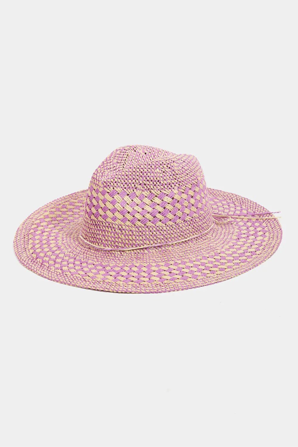 Fame Checkered Straw Weave Sun Hat - Bela Fils BoutiqueBela Fils Boutique