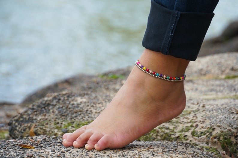Fancy Dual Band Boho Silver Anklet - Bela Fils BoutiqueOther AccessoriesBela Fils Boutique
