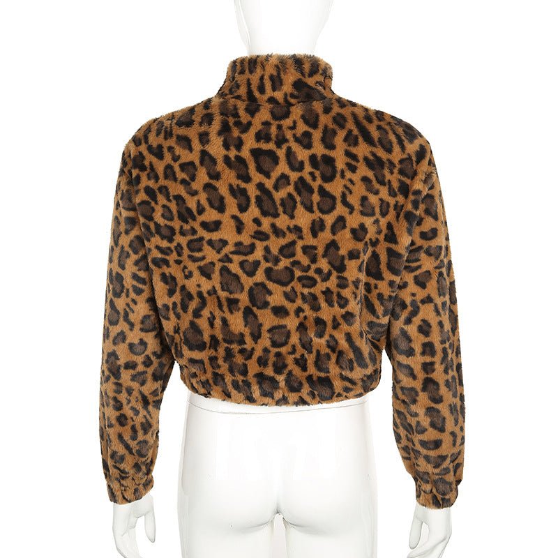 Fashion Leopard Print Cropped Sweatshirt for Women - Bela Fils BoutiqueBela Fils Boutique