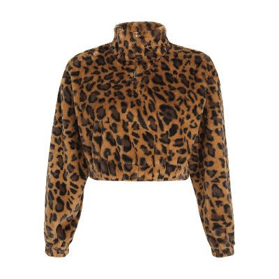Fashion Leopard Print Cropped Sweatshirt for Women - Bela Fils BoutiqueBela Fils Boutique