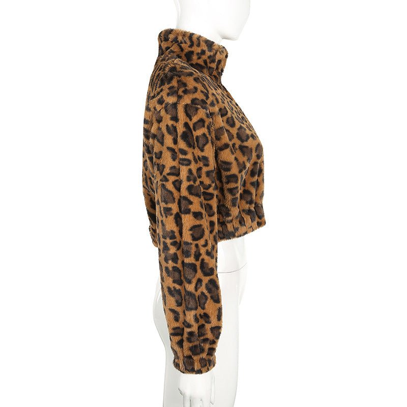 Fashion Leopard Print Cropped Sweatshirt for Women - Bela Fils BoutiqueBela Fils Boutique