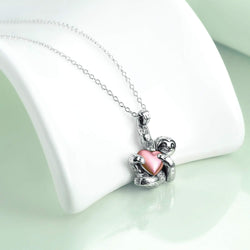 Sloth Gifts Sterling Silver Sloth Necklace Heart Crystal Sloth Jewelry for Women Girls Men Christmas Gifts
