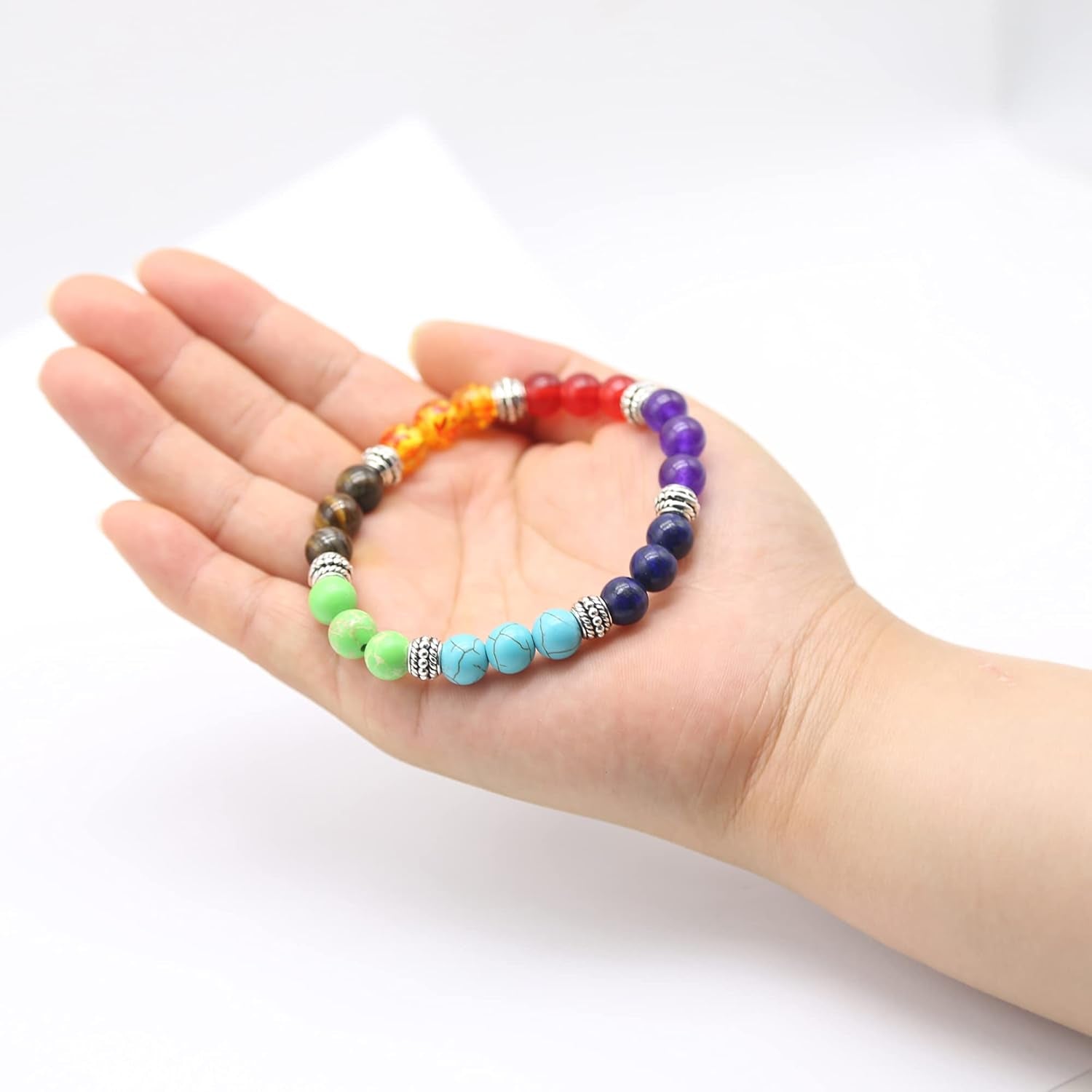 7 Chakra Necklace Bracelet Orgone Energy Protection and Spiritual Healing Pendant Necklaces Bracelets Set for Women Men