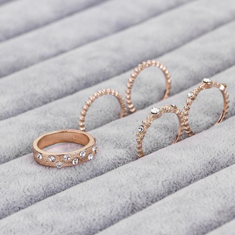 Five Piece Rose Gold Ring Set - Bela Fils BoutiqueRingsBela Fils Boutique