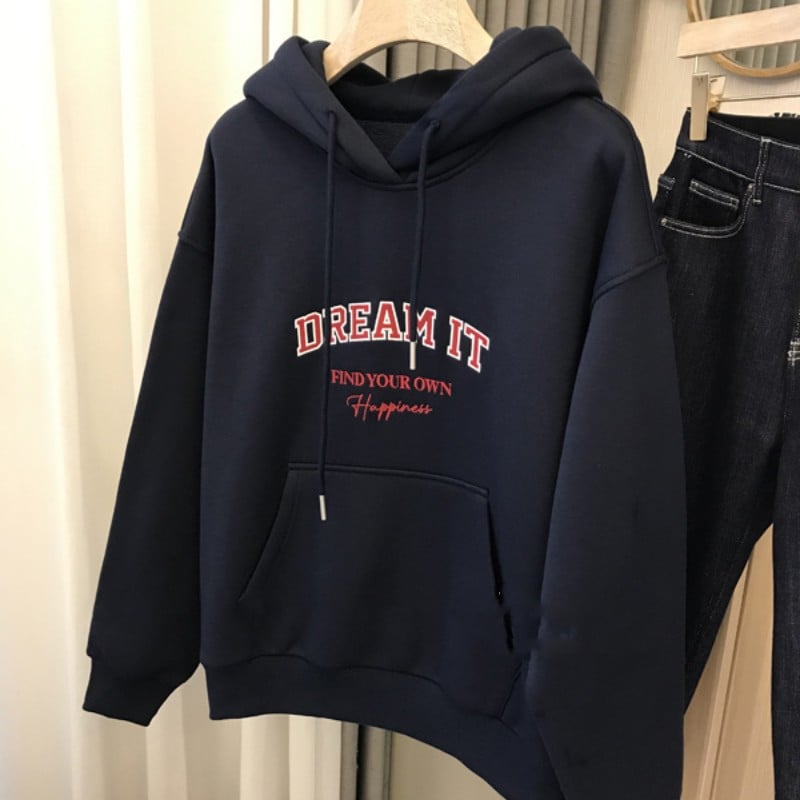 Fleece-lined Hooded Sweatshirt for Women (Loose Fit) - Bela Fils BoutiqueBela Fils Boutique